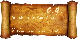 Osztheimer Gemella névjegykártya